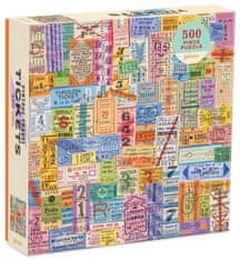 Galison Štvorcové puzzle Staré cestovné lístky 500 dielikov
