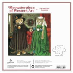 Galison Štvorcové puzzle Meowsterpiece: Arnolfiniho manželstvo 500 dielikov