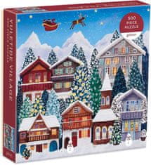 Galison Štvorcové puzzle Vianočné dediny 500 dielikov