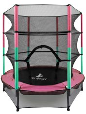 Aga Detská trampolína 140 cm Pink/Dark Green + ochranná sieť