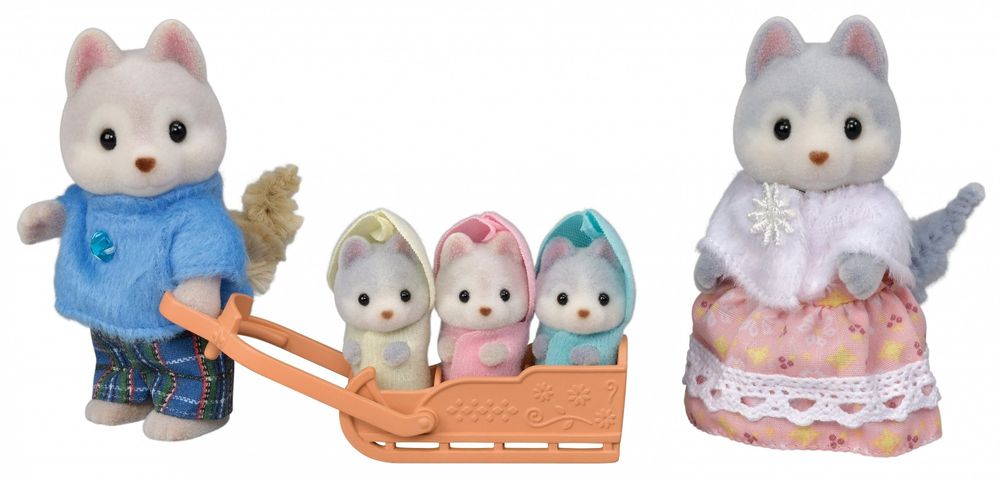 Sylvanian Families Rodina Husky s trojčatami