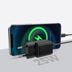 Joyroom Mini Fast Charger sieťová nabíjačka USB-C PD 25W + kábel USB-C / USB-C, čierna