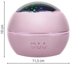 Izoxis Nočná lampa s projektorom - ružová LP16859
