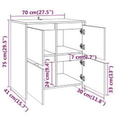 Vidaxl Komoda hnedý dub 70x40x73,5 cm drevotrieska