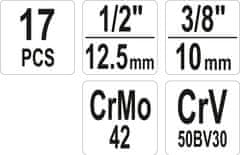 YATO Sada vyťahovákov skrutiek a čapov 17 ks