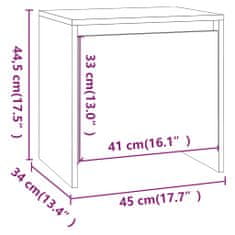 Petromila vidaXL Nočné stolíky 2 ks sivý dub sonoma 45x34x44,5 cm drevotrieska