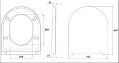 CERSANIT Larga Oval CleanOn - závesná wc misa so SLIM sedátkom z duroplastu, biela, S701-472