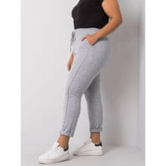 BASIC FEEL GOOD Dámske melanžové plus size tepláky ALVA sivé RV-DR-6300.19_360617 3XL