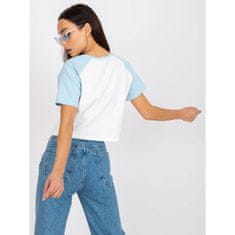 FANCY Dámske tričko s potlačou SHORT modro-biele FA-TS-7708.44_385813 Univerzálne
