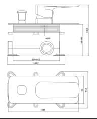 CERSANIT Larga, vaňová - sprchová podomietková batéria + Box, chrómová, S951-374