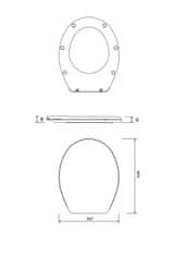 CERSANIT President II, antibakteriálne toaletné sedátko z polypropylénu, biela, K98-0028