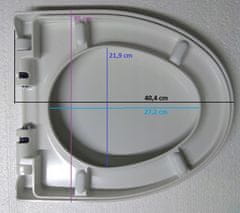CERSANIT Parva, antibakteriálne toaletné sedátko z duroplastu s pomalým dopadom, biela, K98-0122