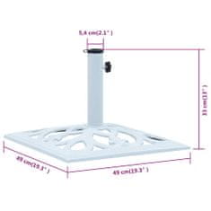 Vidaxl Stojan na slnečník, biely 12 kg, 49 cm, liatina