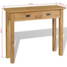 Petromila vidaXL Konzolový stolík z masívneho teakového dreva, 90x30x80 cm