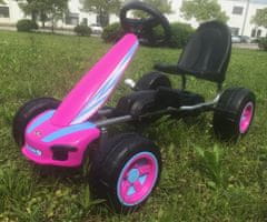 MillyMally Gokart detská šlapacia kára Viper Pink