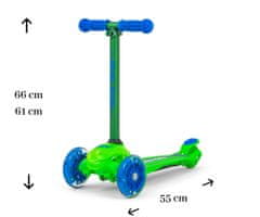 MillyMally Kolobežka Zapp Green