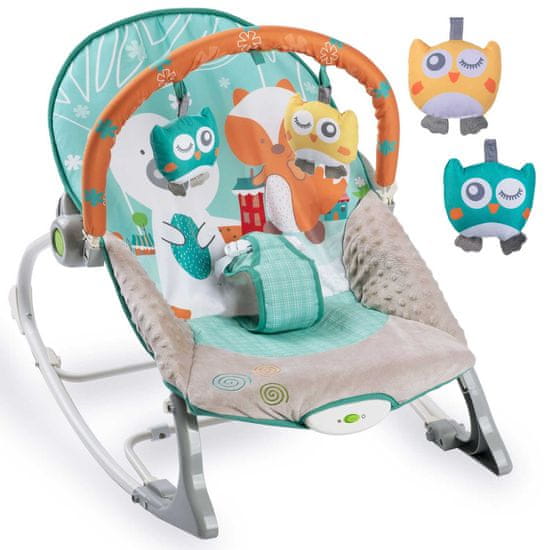 Ricokids Hojdacie kreslo s vibráciami Ricokids - bielo-modré