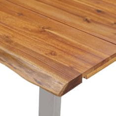 Vidaxl Jedálenský stôl 120x65x75 cm masívne akáciové drevo a nehrdzavejúca oceľ