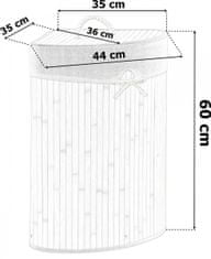 TZB Rohový bambusový kôš na bielizeň s vekom 60L hnedý