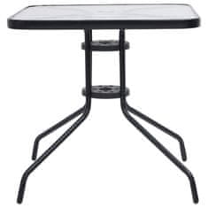 Petromila vidaXL Záhradný stôl čierny 70x70x70 cm oceľ