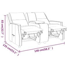 Vidaxl 2-miestna sklápacia pohovka držiak pohárov krémová umelá koža