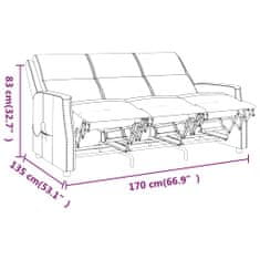 Vidaxl 3-miestne masážne sklápacie kreslo krémové umelá koža