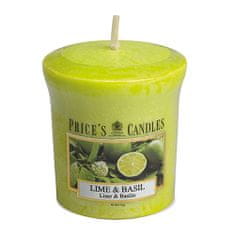 Price's Candles Votívna sviečka Price´s Candles, Limetka a bazalka, 55 g