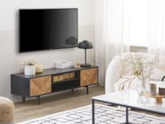 Beliani TV stolík čierna/svetlé drevo SALINA