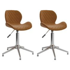 Vidaxl Otočné stoličky, 2 ks, hnedé, zamatové