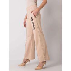 FANCY Dámske tepláky s rovnými nohavicami DENNISE beige FA-DR-6995.31X_378020 S-M