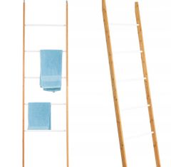 REA Tutumi, Vysoký bambusový rebríkový policový systém 186cm, hnedá, HOM-03693