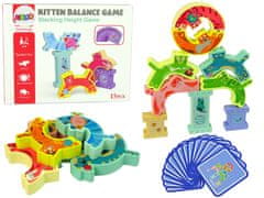 Lean-toys Drevené skladačky Puzzle hra Balance Cats