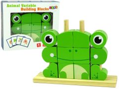 shumee Kreatívne priestorové drevené kocky 3D puzzle žaba