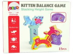 Lean-toys Drevené skladačky Puzzle hra Balance Cats