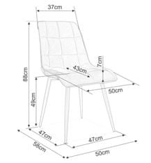 CASARREDO Jedálenská čalúnená stoličky SIK VEĽVET béžová/čierna