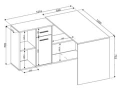 CASARREDO Pracovný stôl rozkladacia GORO biela