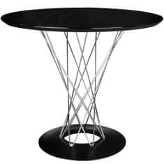KINGHOME Stôl TWIST 100 čierny - MDF, chróm