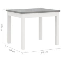 Petromila vidaXL 3-dielna sada detského stola a stoličiek, bielo sivá, MDF
