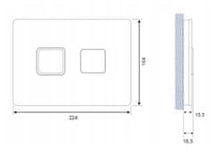 CERSANIT Accento Square, pneumatické splachovacie tlačidlo, biele sklo, S97-054