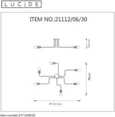 LUCIDE SPIDER Black 6xE27