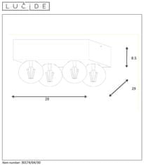 LUCIDE Stropné svietidlo SURTUS Black 4xE27