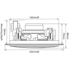 Adastra CC-5V, 100V podhľadový 5,25" reproduktor, 50W, biely