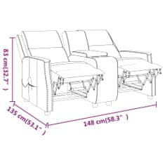 Vidaxl 2-miestne masážne sklápacie kreslo sivé umelá koža
