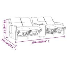 Vidaxl 4-miestne masážne sklápacie kreslo vínovo červené umelá koža