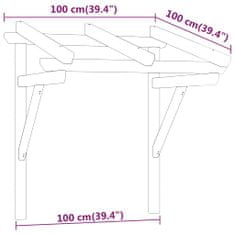 Vidaxl Prístrešok nad dvere 100x100x100 cm impregnovaná borovica