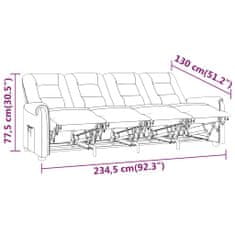 Vidaxl 4-miestna sklápacia pohovka sivá umelá koža