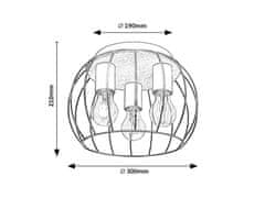 Rabalux Rabalux stropné svietidlo Kamala E27 3x MAX 25W čierna 5293