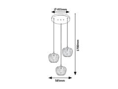 Rabalux Rabalux závesné svietidlo Monet E27 3x MAX 40W chrómová 3178