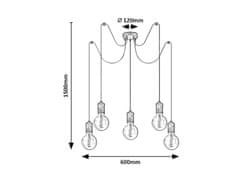 Rabalux Rabalux závesné svietidlo Fidel E27 5x MAX 25W antická zlatá 3218