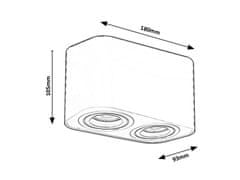 Rabalux Prisadené stropné bodové svietidlo Kobald 2x42W | GU10 - čierna